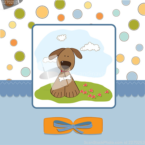 Image of romantic baby shower card with dog