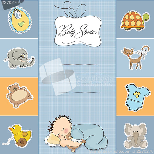 Image of baby shower card with little baby boy