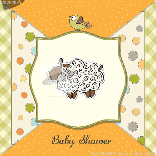 Image of cute baby shower card with sheep