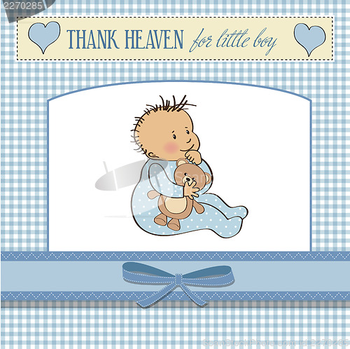 Image of baby announcement card with little boy