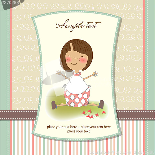 Image of new baby girl announcement card