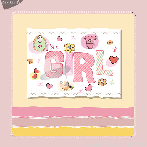 Image of baby girl shower card