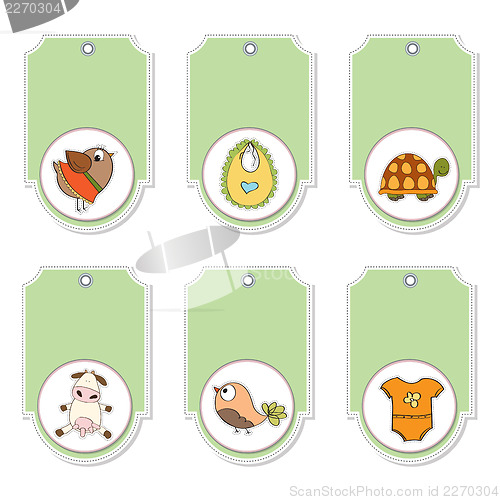 Image of cartoon animals labels set
