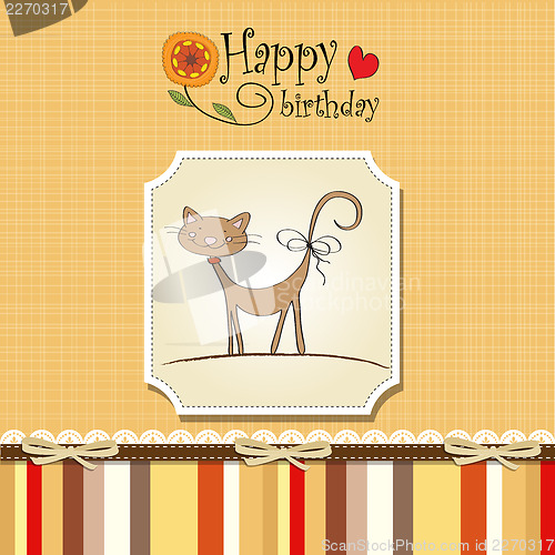 Image of new baby shower card with cat