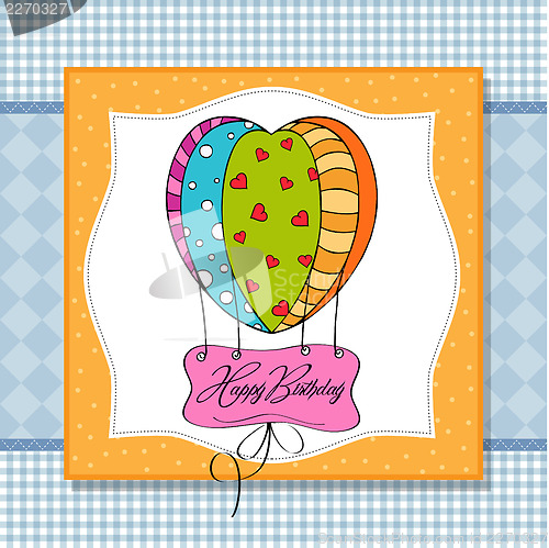 Image of happy birthday card with balloons.