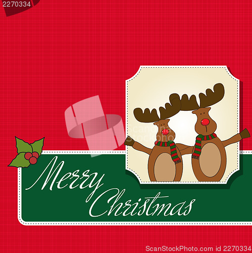 Image of Christmas card with reindeer