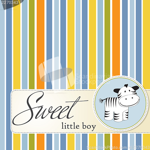 Image of childish greeting card with zebra