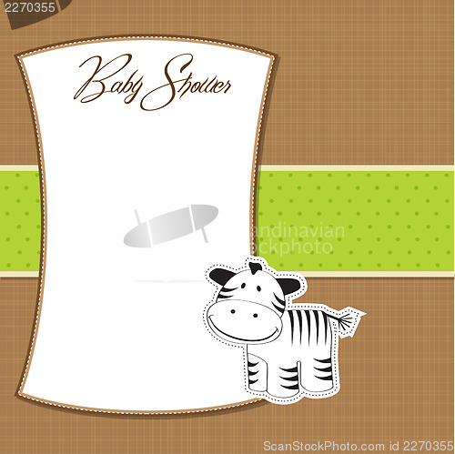 Image of cute baby shower card with zebra