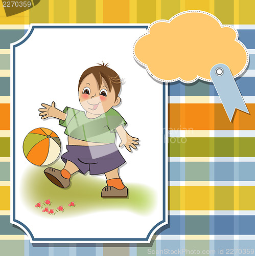 Image of little boy playing ball