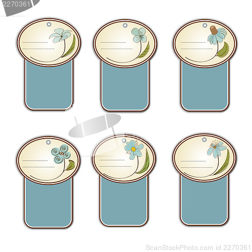 Image of floral labels set
