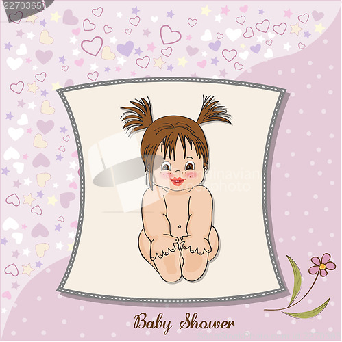 Image of baby girl shower card