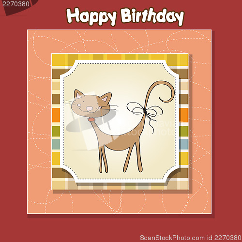 Image of birthday card with funny cat