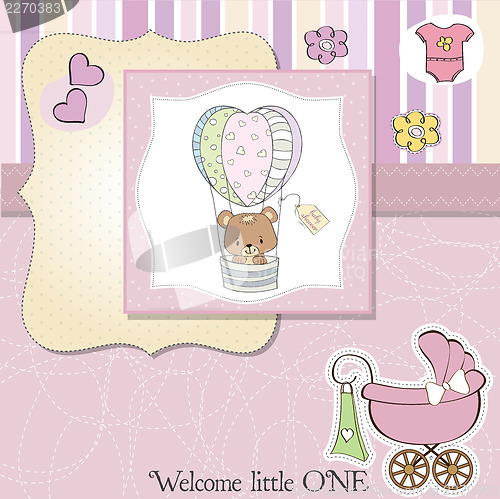 Image of new baby girl announcement card