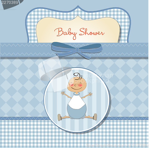 Image of romantic baby boy shower card