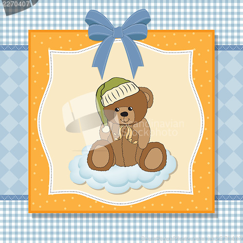 Image of customizable greeting card with teddy bear