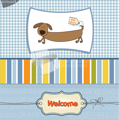 Image of funny shower card with long dog
