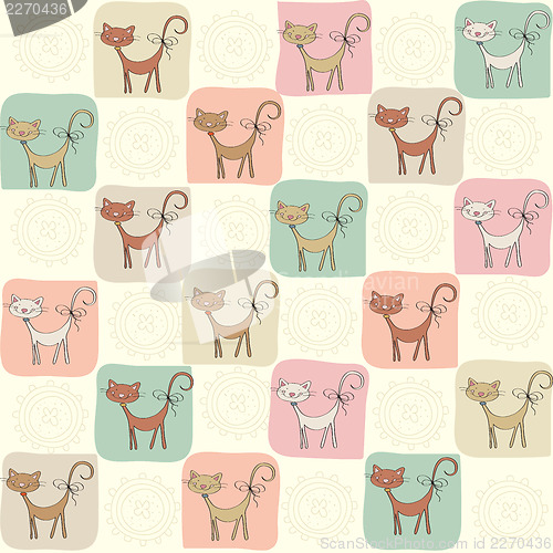 Image of childish seamless pattern with cats