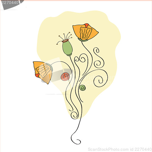 Image of thank you greeting card with flower
