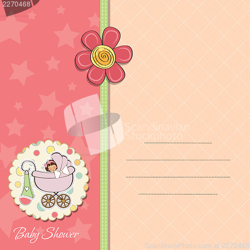 Image of baby girl announcement card