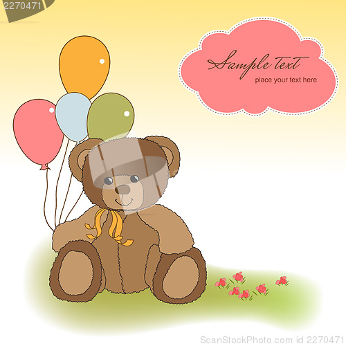 Image of customizable greeting card with teddy bear