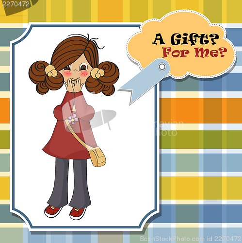Image of young girl surprised