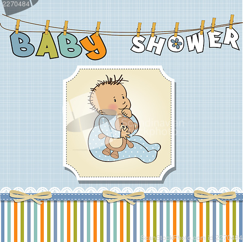 Image of baby announcement card with little boy