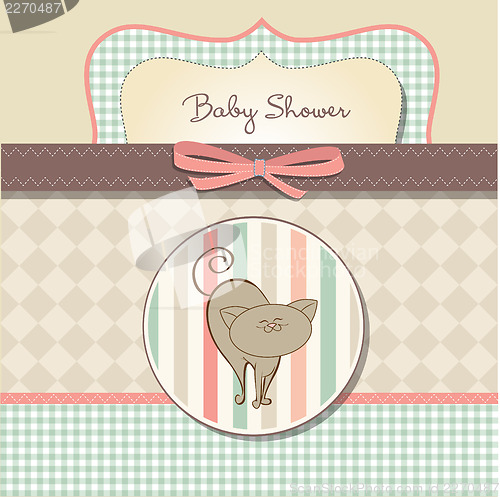 Image of new baby shower card with cat