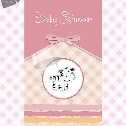 Image of cute baby shower card with zebra