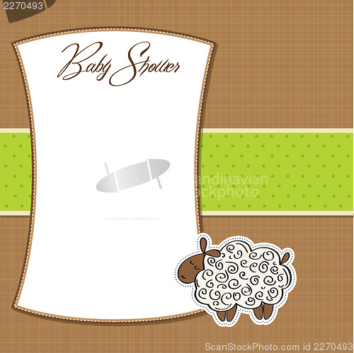 Image of cute baby shower card with sheep