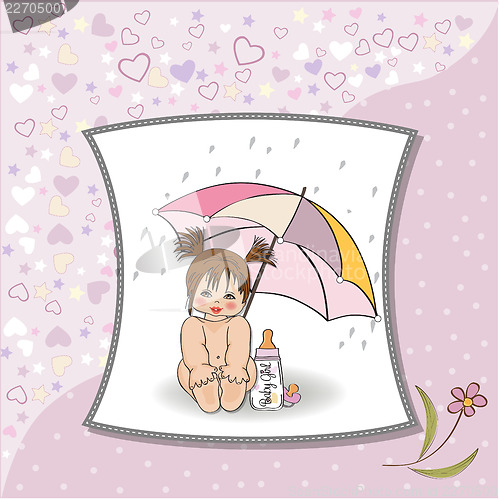 Image of baby girl shower card