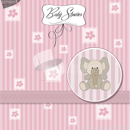 Image of romantic baby girl announcement card
