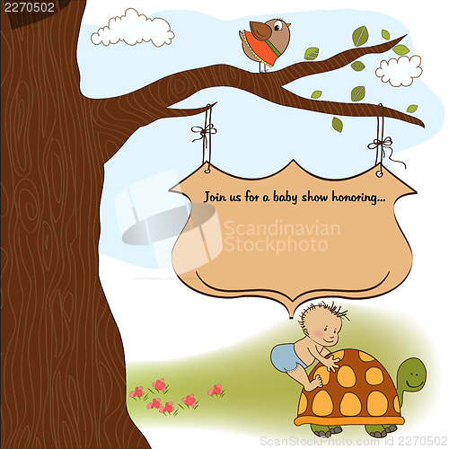 Image of funny baby boy announcement card