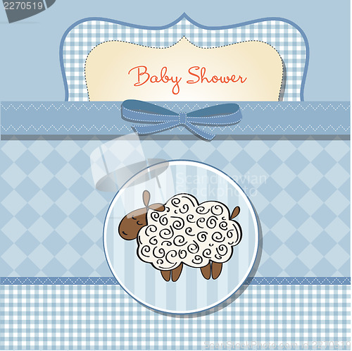 Image of cute baby shower card with sheep