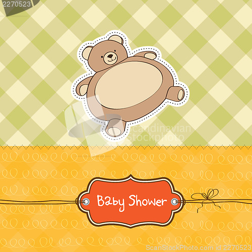 Image of baby shower card with teddy