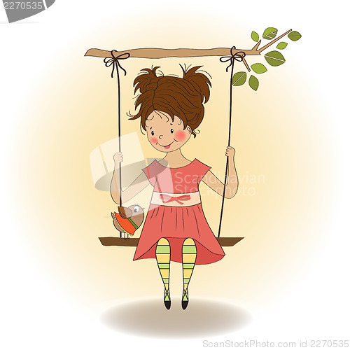 Image of young girl in a swing