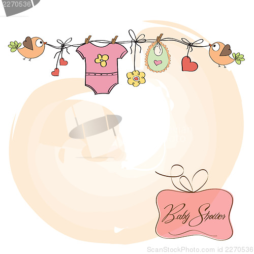 Image of baby girl shower card