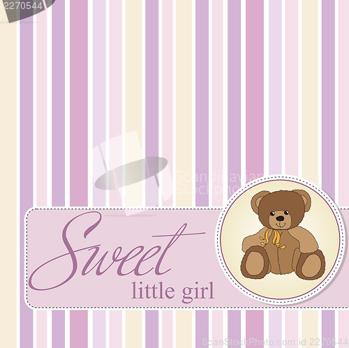 Image of baby shower card with teddy