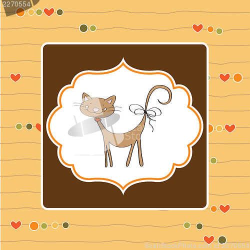 Image of new baby shower card with cat