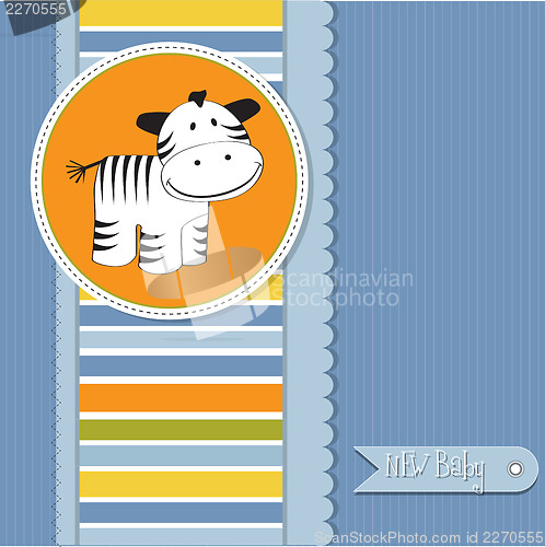 Image of cute baby shower card with zebra