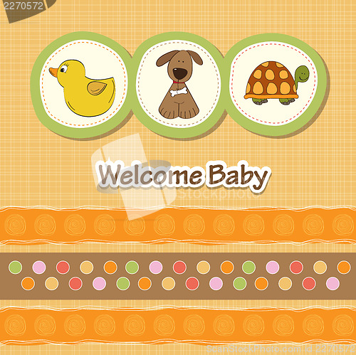 Image of baby shower card with funny animals