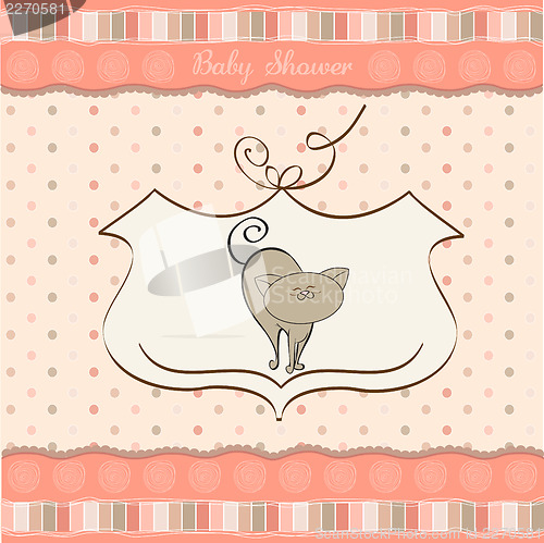 Image of new baby shower card with cat