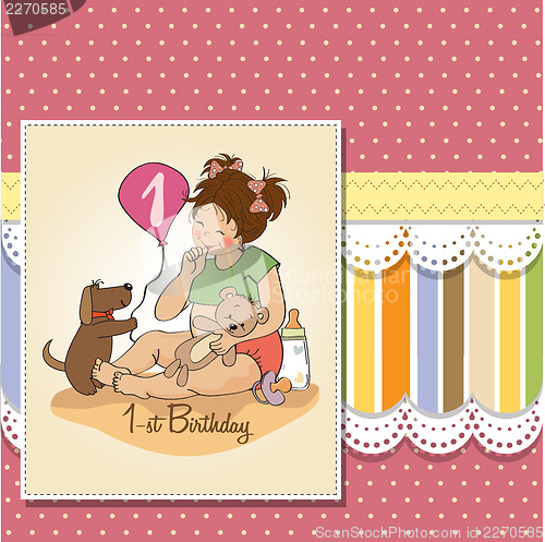 Image of little girl with at her first birthday