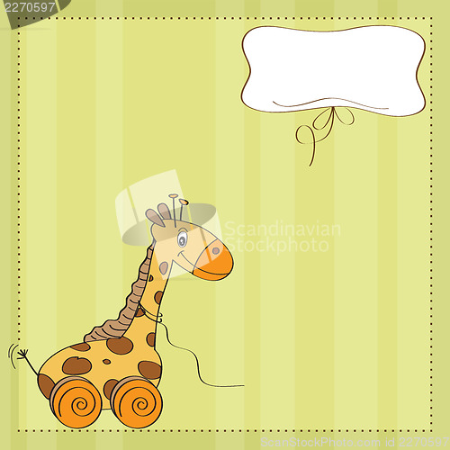Image of Baby shower card with cute giraffe