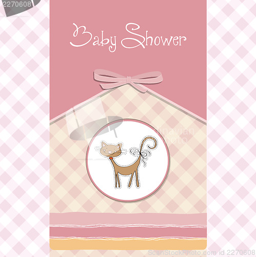 Image of new baby shower card with cat