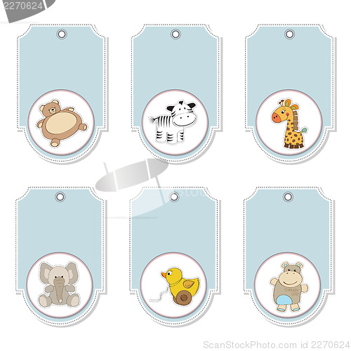 Image of cartoon animals labels set