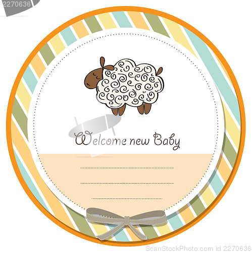 Image of cute baby shower card with sheep