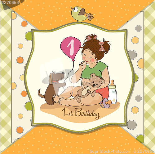 Image of little girl with at her first birthday