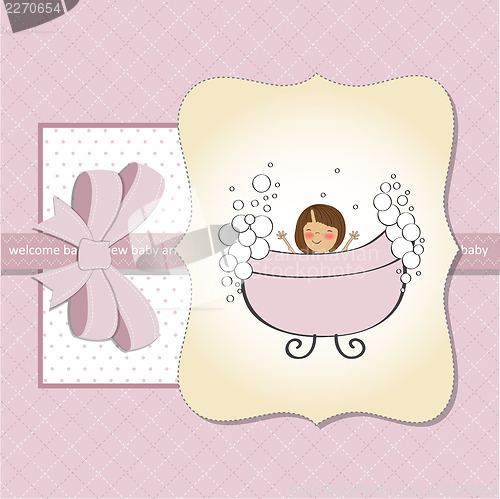 Image of romantic baby girl shower card