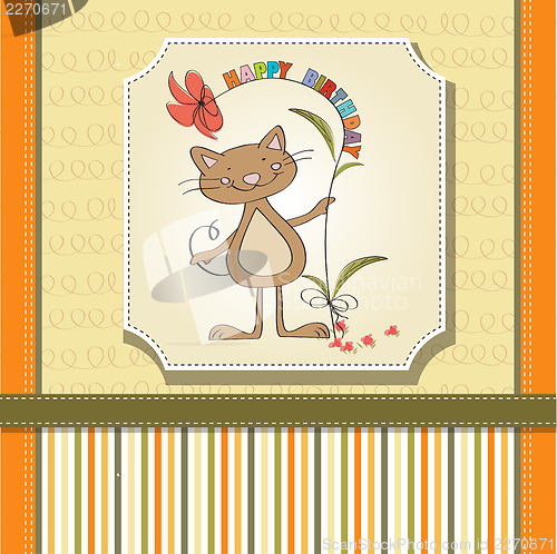 Image of birthday card with funny cat