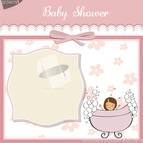 Image of romantic baby girl shower card